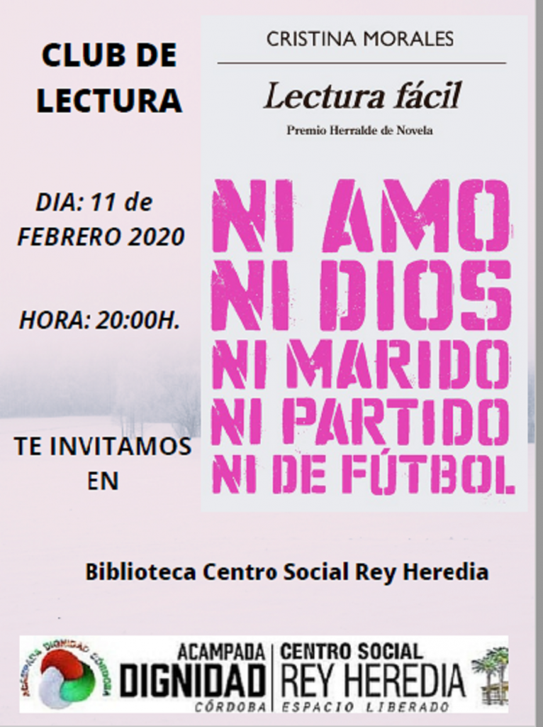 Cartel Club de Lectura del día 11 de febrero, a las 20:00h.