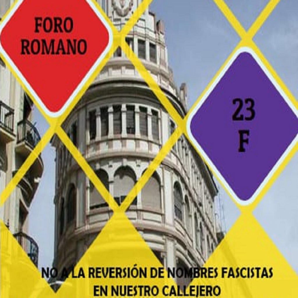 NO A LA REVERSIÓN DE NOMBRES FASCISTAS EN NUESTRO CALLEJERO