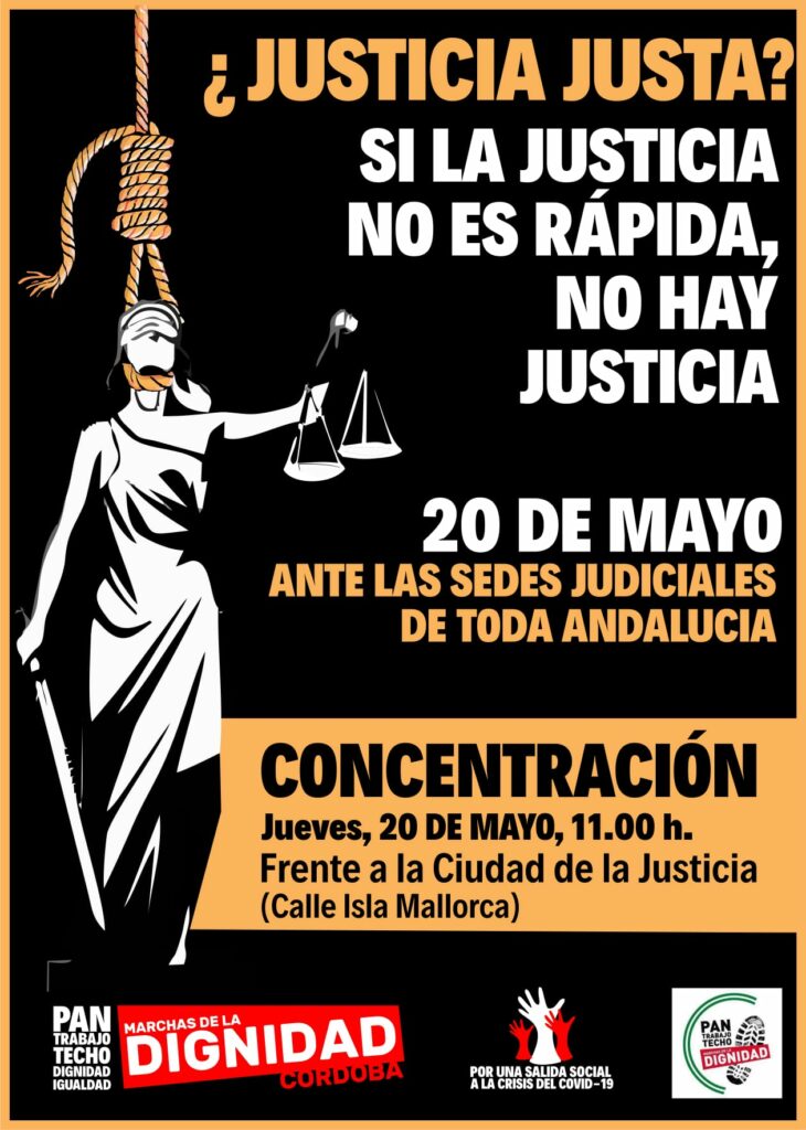20 de mayo, concentraciones ante todas las Sedes Judiciales de toda Andalucía
