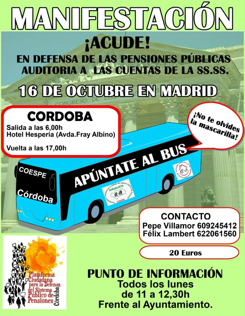 El 16 octubre, nos vamos a Madrid por las pensiones