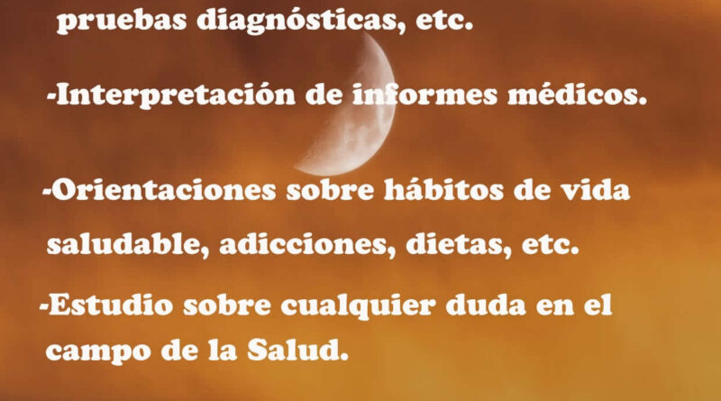 Asesoría Sanitaria, miércoles de 10:00 a 13:00h.